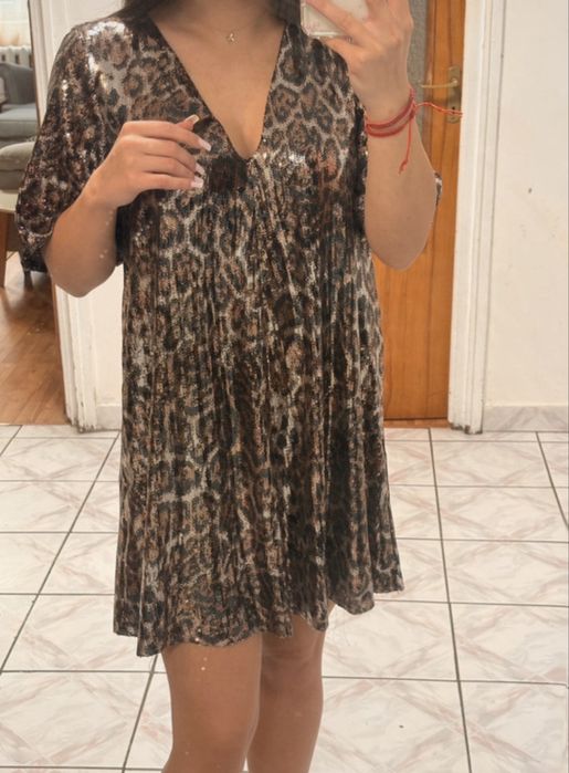 Rochie mini animal print