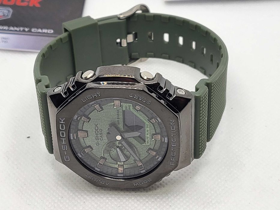 Ceas Casio G shock GM 2100b 3aer, Metal Army Green .Nou, Garantie 2ani
