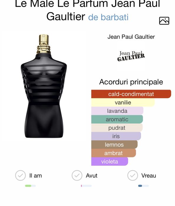 Jean Paul Gaultier Le Male Le Parfum 125ml EDP Intense, 100% original