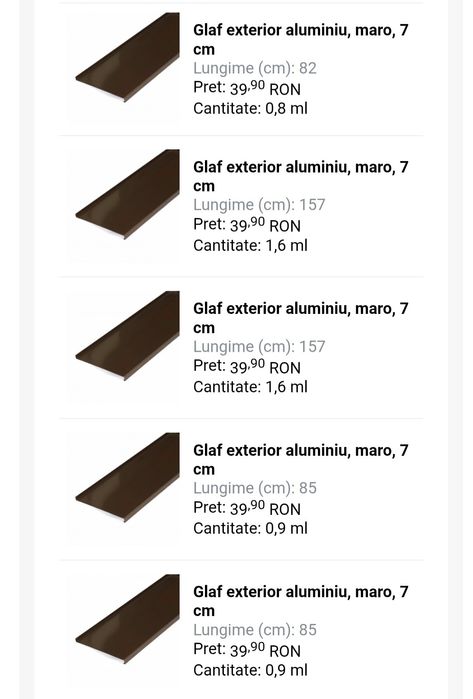 Pervaze aluminiu