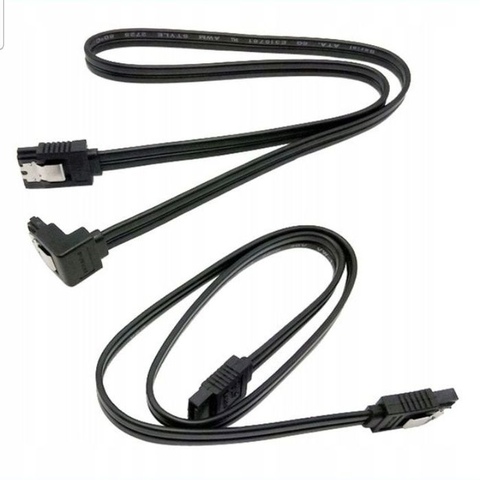 Кабель sata для hdd sdd, в упаковке 2 кабеля прямой и 90° угловой,