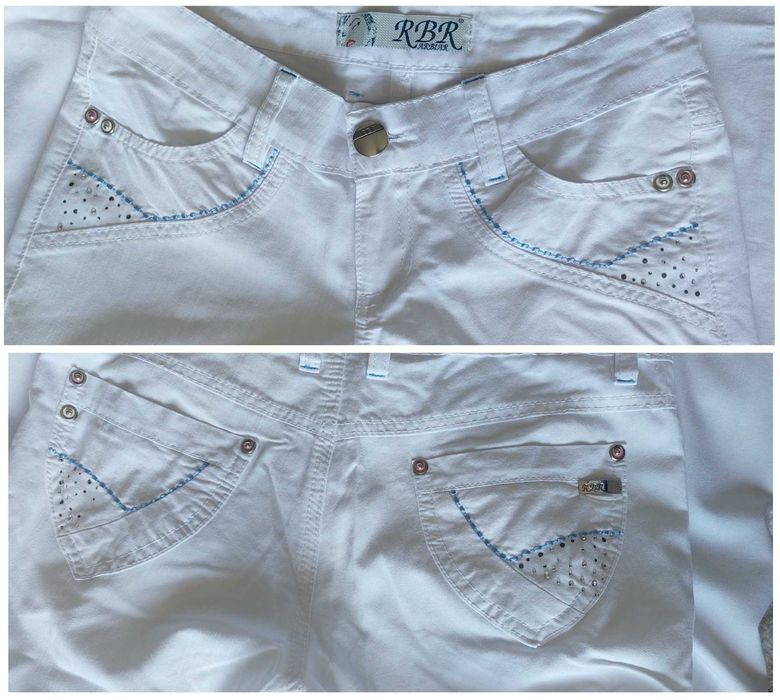 Брюки летние бежевые белые