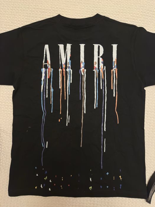Amiri Splash Colors Black T-Shirt