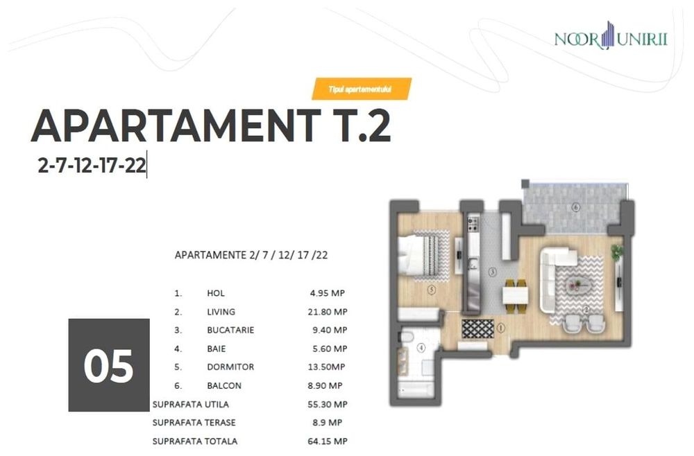 Apartament 2 camere PREMIUM Noor Unirii, prima inchiriere