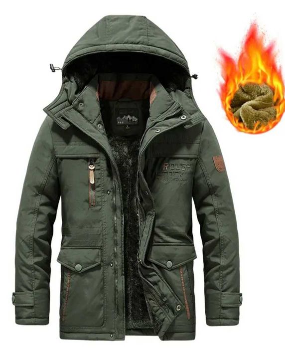 Новая мужская зимняя куртка с капюшоном 3 цвета размер 48-58 до 120 кг