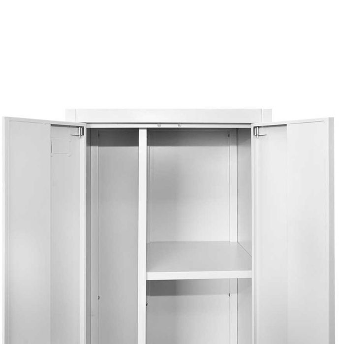 Dulap Vestiar Cabinet Depozit Metalic Usi Securizate Alb 170x50x40 cm