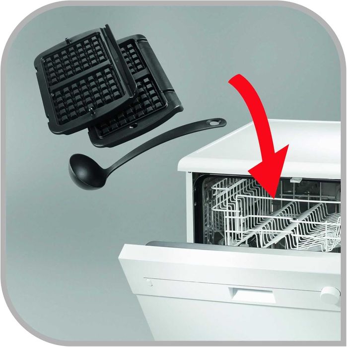 Незалепващи белгийски плочи за гофрети Tefal OptiGrill (XA7248) черпак