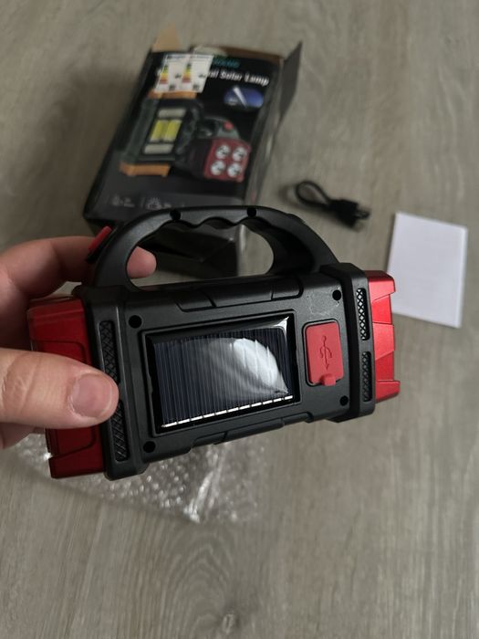 Lanterna lampa, cu acumulator,incarcare solara, noua, 100 lei fix