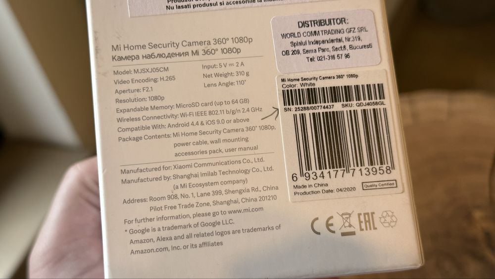Camera de supraveghere Xiaomi Mi Home Security 360°, 1080P
