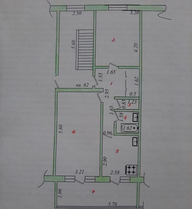 Чирчик ш. 3 м/н Сольнишко 2/3/4 янги планировка 64 м²