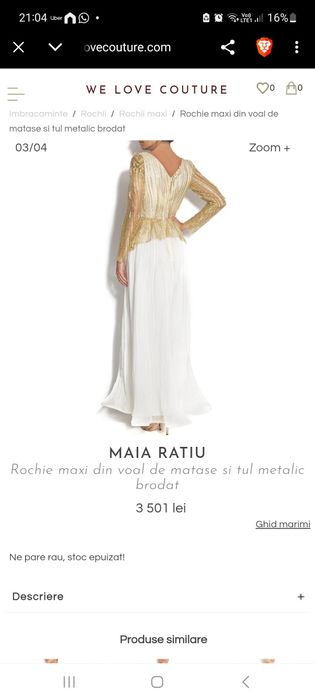 Rochie Matase Maia Ratiu