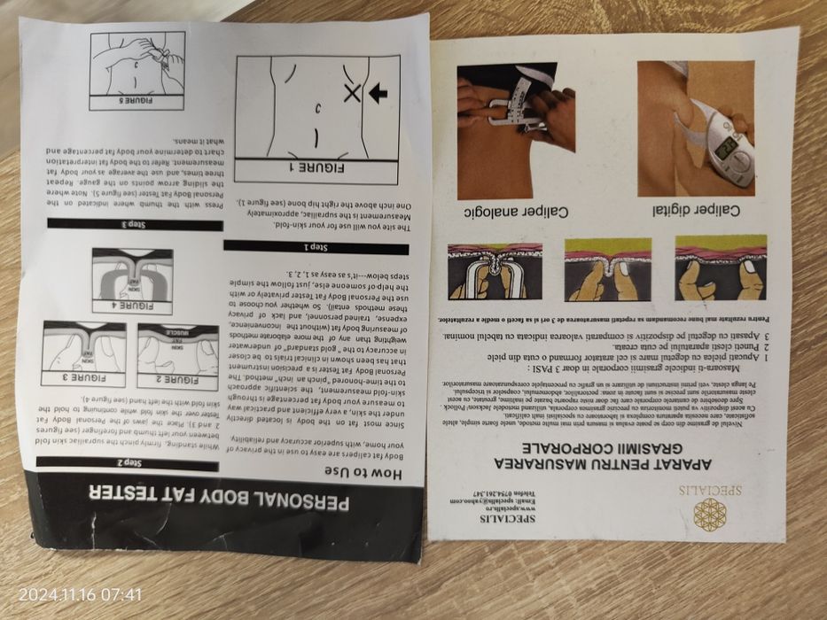 Aparat măsurare grăsime corporală
