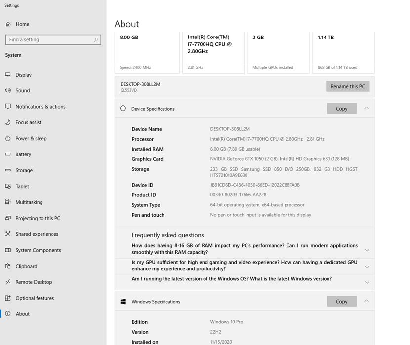 Лаптоп ASUS ROG Strix GL553VD – i7 / GTX 1050 / SSD + HDD / Геймърски