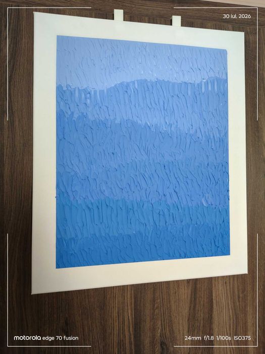 Tablou decorativ abstract 3D – Textură albastră, lucrat manual