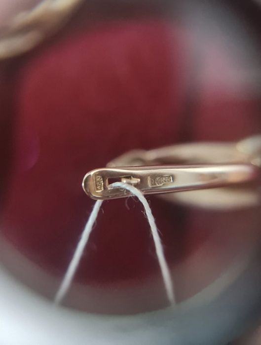 Золотые новые серьги 585 пробы