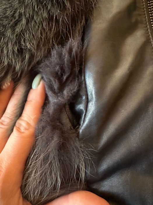 Кожено палто с естествена кожа и косъм