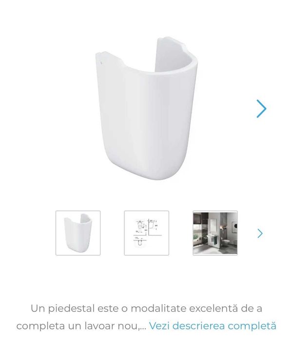 Vand piedestal ceramic Grohe - nou, ambalat (disponibile 2 bucati); 250 lei/buc; 400 lei /2buc;  Adancime (mm) 260; Inaltime (mm) 340;