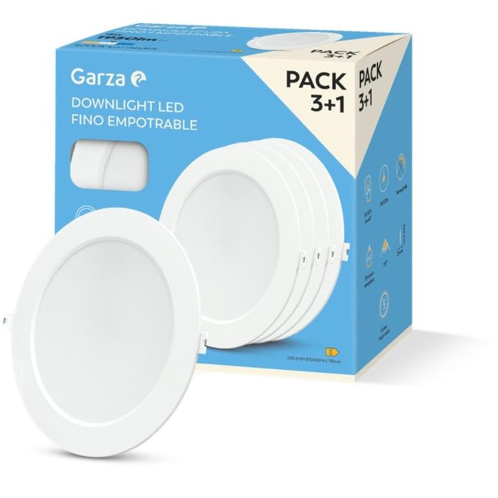 Pachet de 3+1 spoturi LED încastrate 18 W, 4000 K (lumină neutră