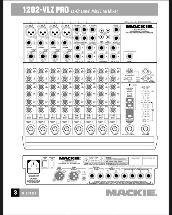 Mixer audio profesional Mackie 1202 VLZ PRO