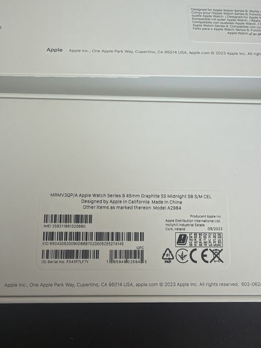 Apple Watch 9 Steel Case Cellular 45mm