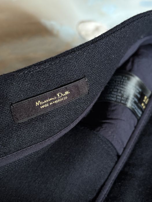 Massimo Dutti, premium, 59% lână, fustă mini, albastru închis