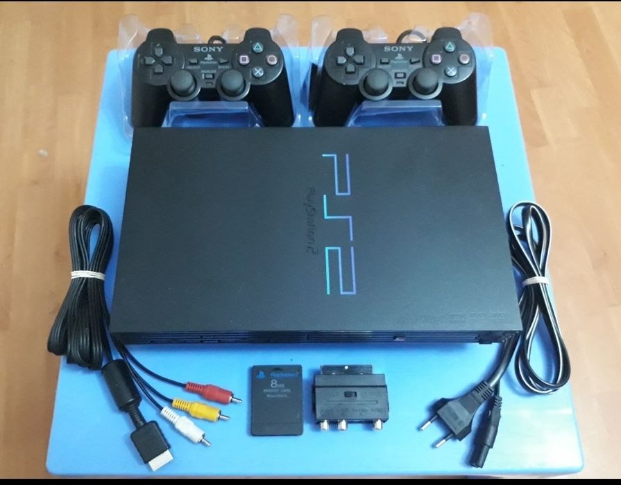 Play Station 2+2 Джойстика+5 Игри