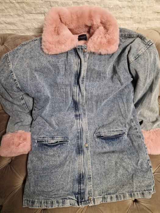 Geaca Parka cu blana roz L- XL
