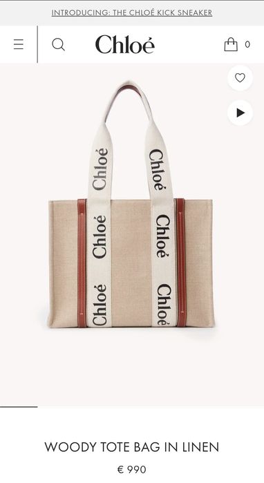 НОВО  Промоция ! Дамска чанта Chloè Woody Tote Linen