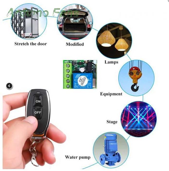 Releu wireless cu telecomanda 12V automatizari auto porti webasto