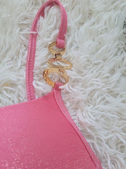 Нов луксозен розов бански Benedella  Daniell Swarovski
