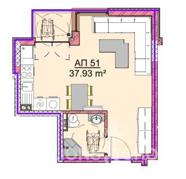 Продава се Едностаен апартамент в Варна, Виница - 44 кв.м за 1409 €/кв.м - Снимка #3