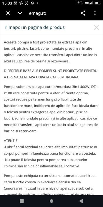 Pompa submersibila apa curata , apa murdara