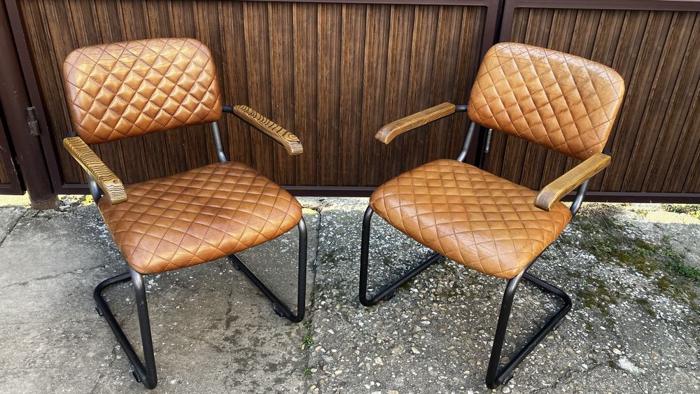 2 scaune vintage/retro piele