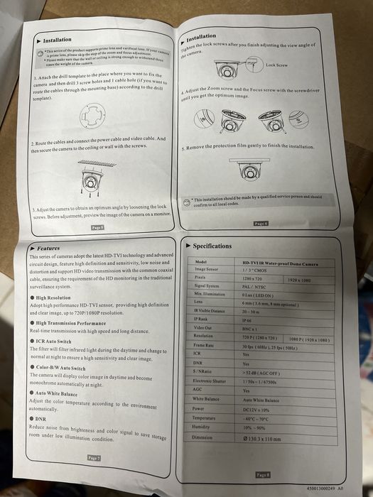 Camera video Dome Camera HD Navaio cu infrarosu si zoom ptr DVR