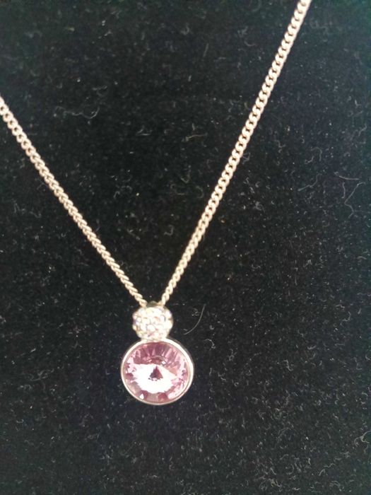 Lanț Swarovski cu cristal roz romantic