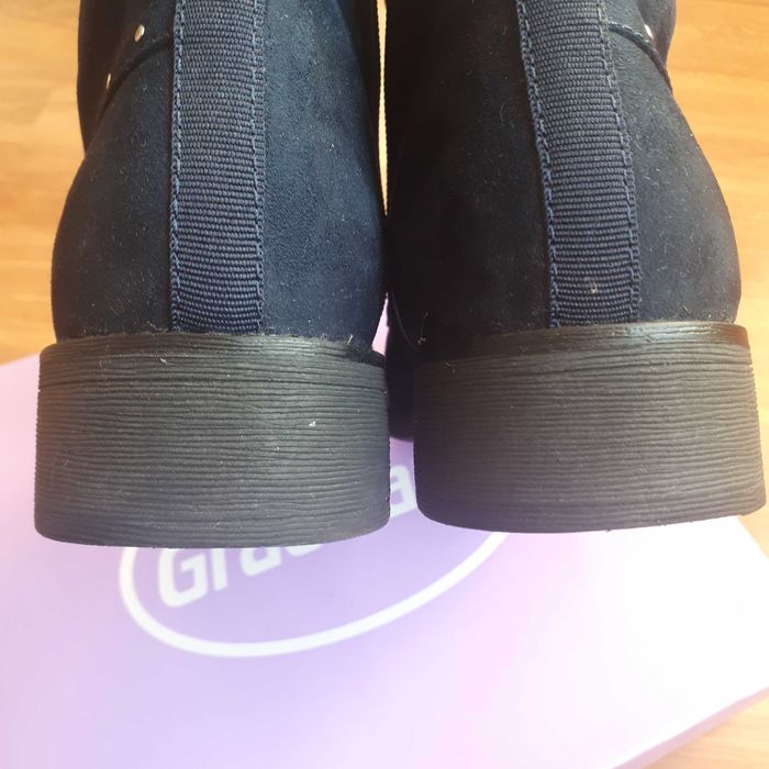 Боти/ Кубинки тъмносин велур, отл.съст, 40 номер