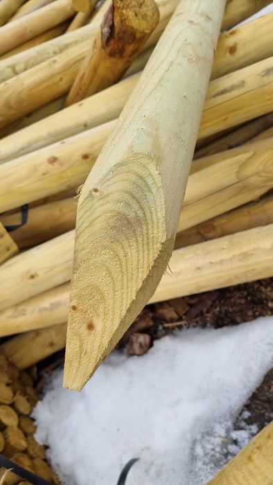 Stalp din lemn rotund ascutit diametru 12cm, L=2,0m natur sau tratat!