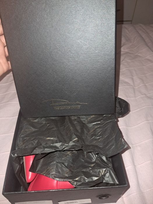 Червени обувки естествена кожа с висок ток