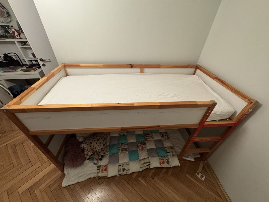 pat copii ikea cu etaj si saltea