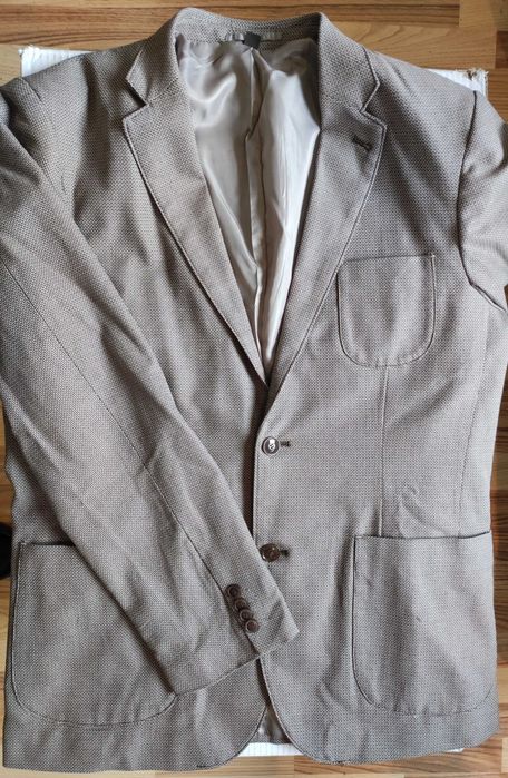 6 sacouri H&M/BP slim fit, bumbac/in mar. 48M/52L, bej/albstr/gri, noi