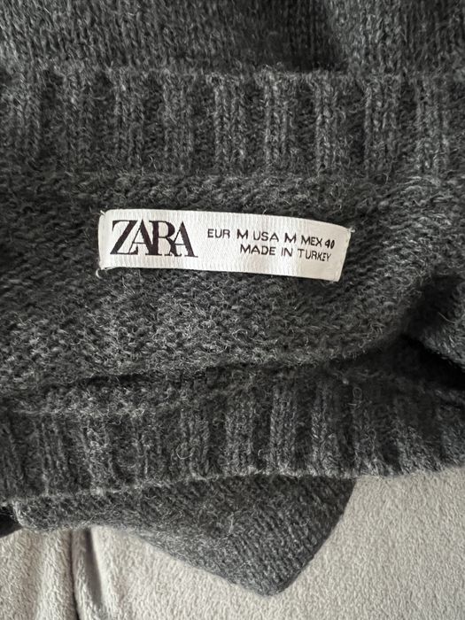 Pulovar Zara la baza gatului culoare gri