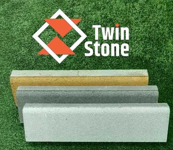 Pressbordyur -  " Мрамор крошка"   тротуарный  (серый, цветной.)