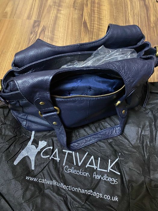 Geanta piele Catwalk albastra