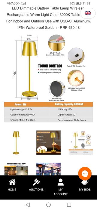 Месингови лед лампи 2бр.