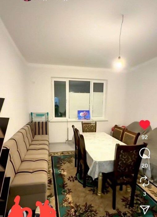 ARENDA Kvartira Chirchik shahrida 3 xonali Yengi Dilchehrada joylashga