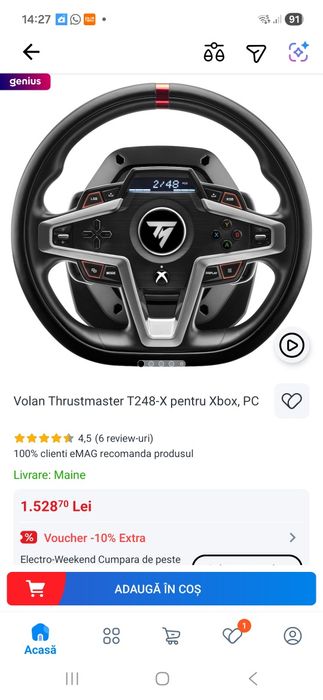 Vând volan Thrustmaster  T 248 pt XBOX și PS