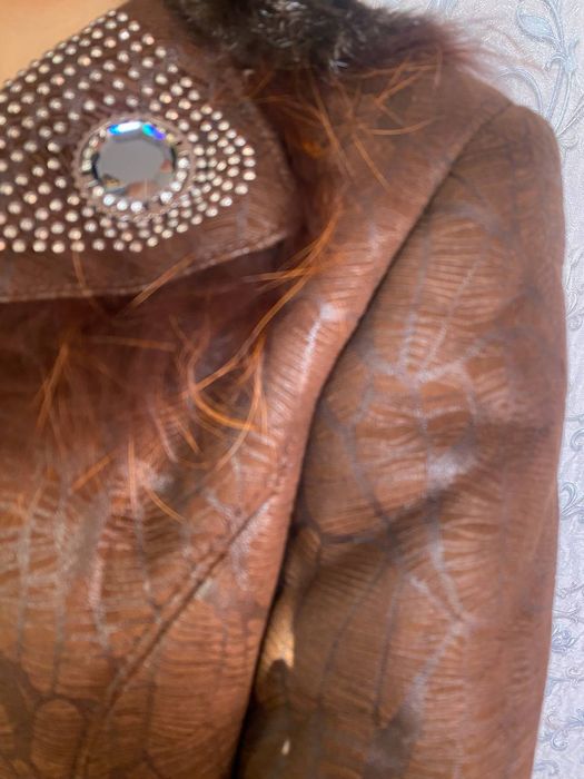 РАСПРОДАЖА!!!Дублёнка длинная с искусственным мехом