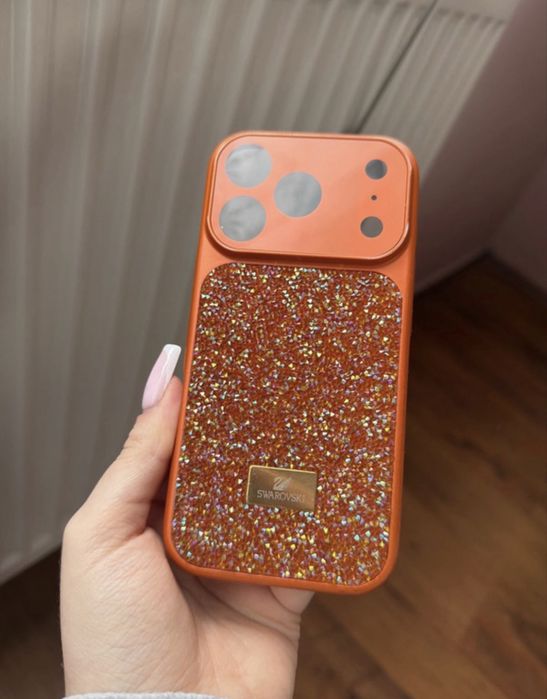 husa portocalie iphone 17 pro swarovski