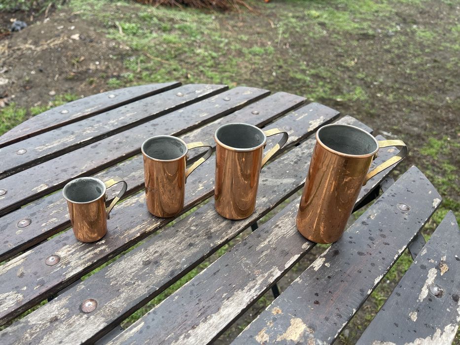 Set 4 căni din cupru