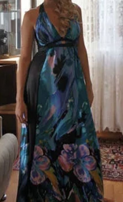 Женское яркое летнее платье с цветочным принтом, размер L